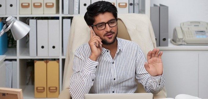 Entrepreneur having phone call